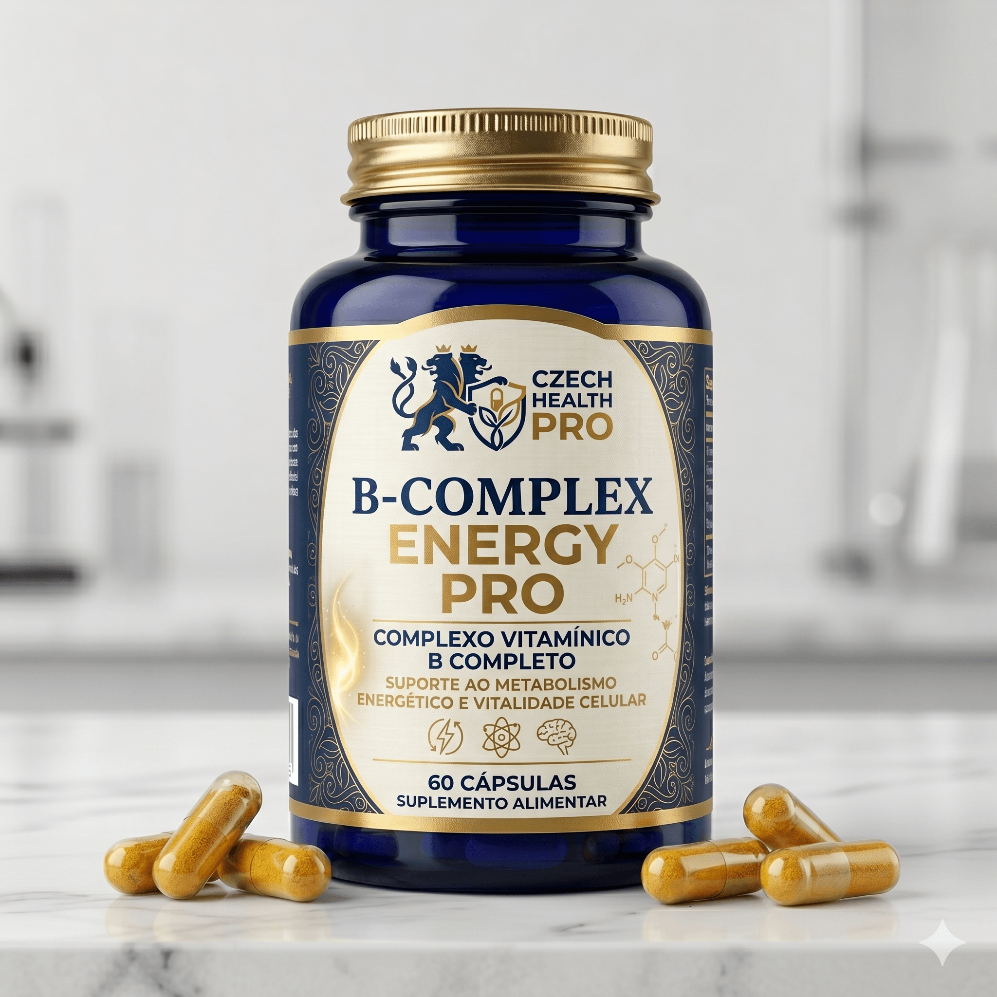 Cápsulas de suplemento vitamínico B-Complex Energy PRO